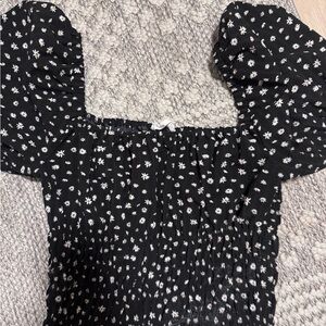 Elodie Black and White Floral Blouse